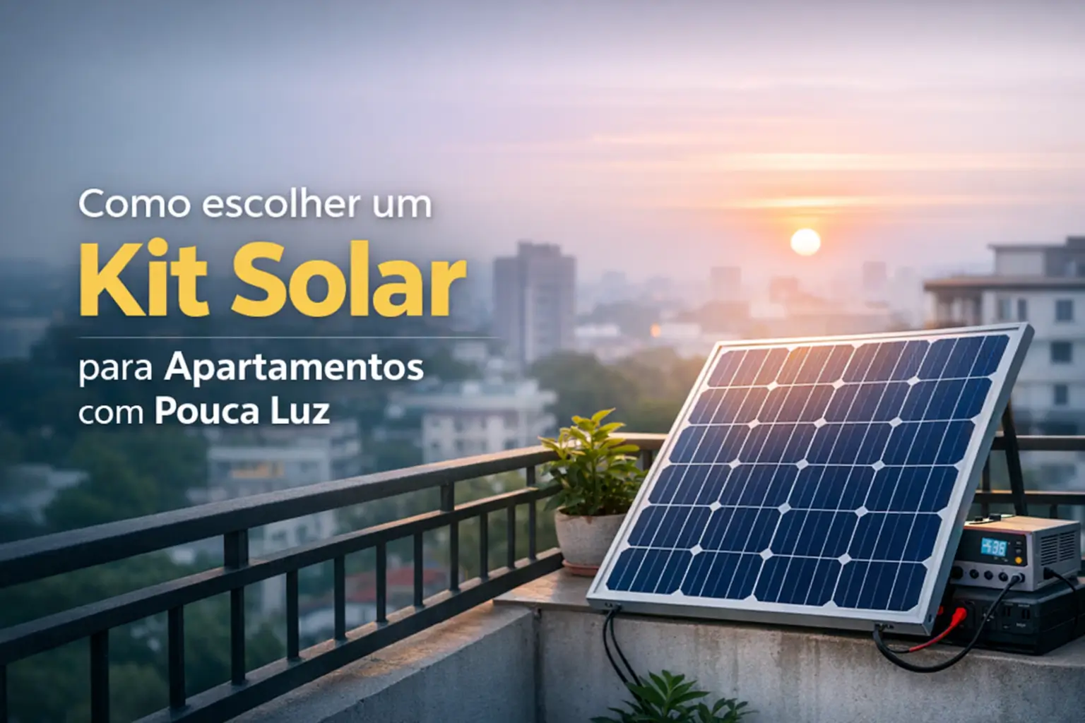 Kit solar para apartamentos com pouca luz ao entardecer